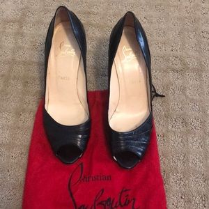 Christian Louboutin black open toe heels